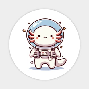cute astronaut axolotl Magnet